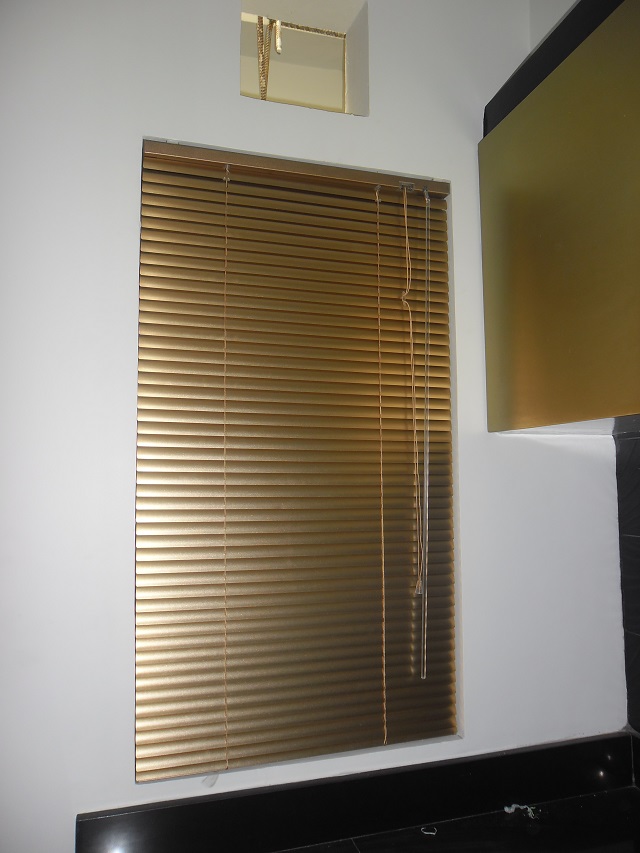 Shimmering Gold Window Blinds at Las Piñas City, Philippines