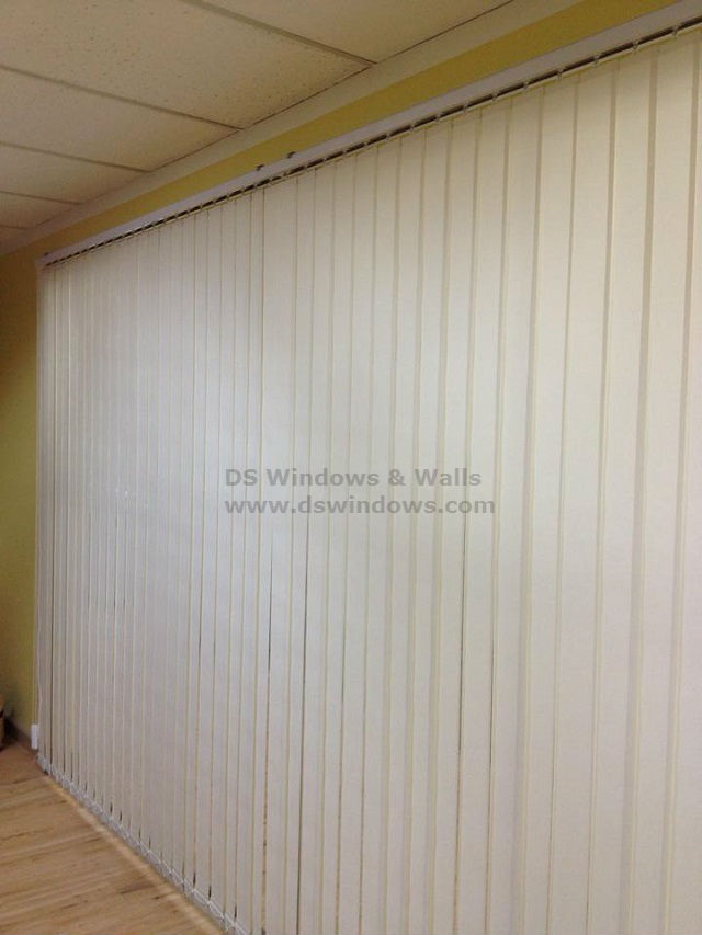 Fabric Vertical Blinds Installed in Conference Room