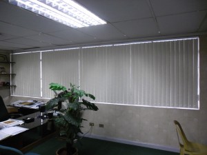 PVC Vertical Blinds with Brush Cream Design & Color