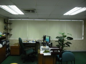PVC Vertical Blinds with Brush Green Design & Color
