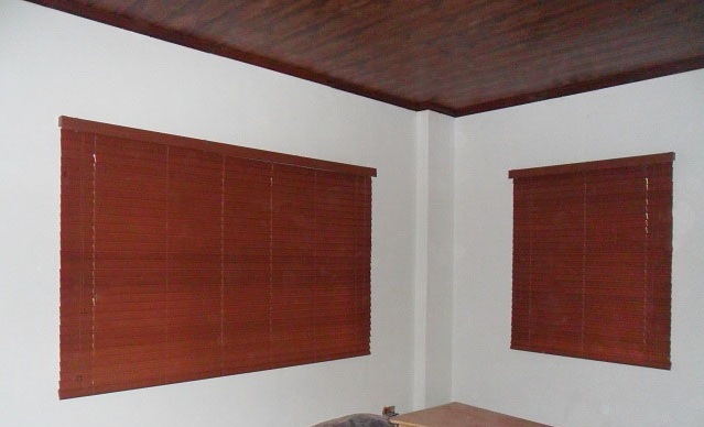 Fauxwood Blinds: Cherrywood Color