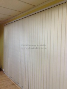Fabric Vertical Blinds Installed in Conference Room