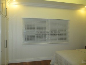 Wooden Blinds for Pure White Bedroom - Sariaya Quezon Province, Philippines
