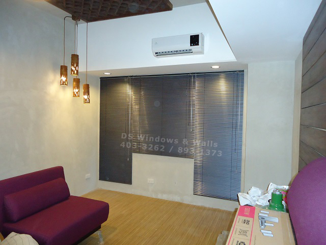 Classic gray venetian blinds